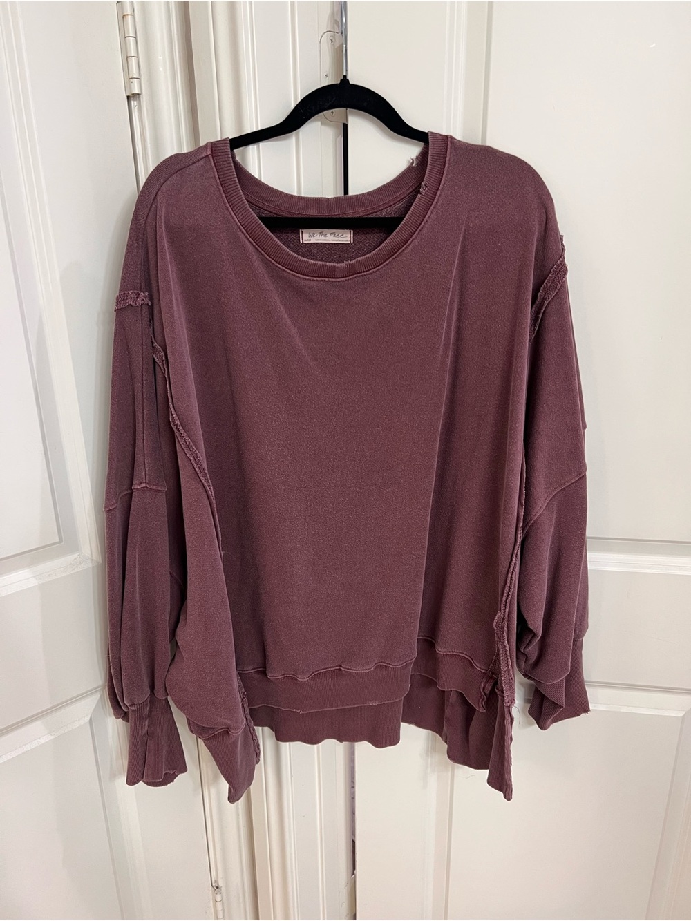 Free People Oversized Women's Pullover Sweatshirt - Mulberry